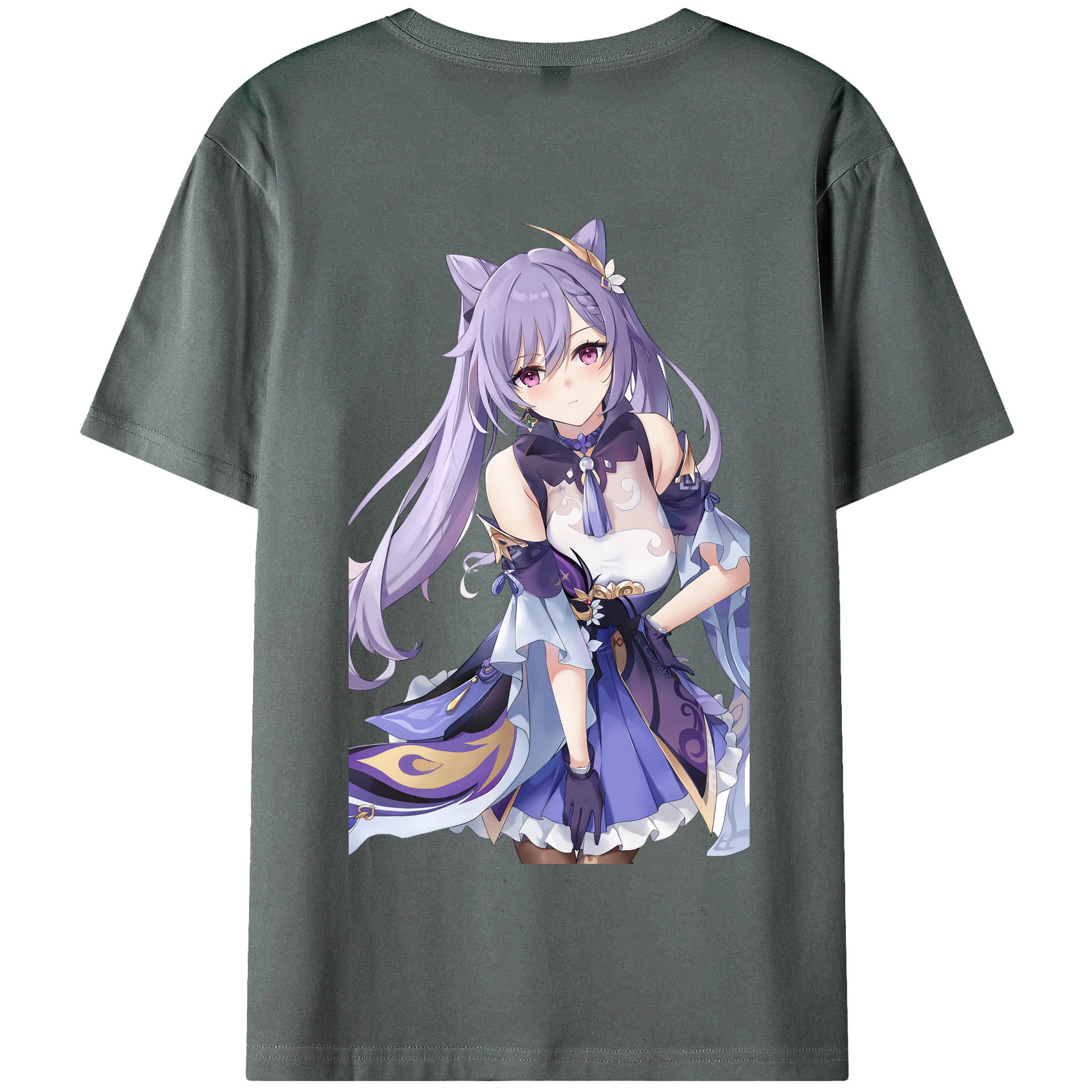 げんし神 刻晴 こくせい genshin Kokusei 綿100％半袖Tシャツ（背面プリント）